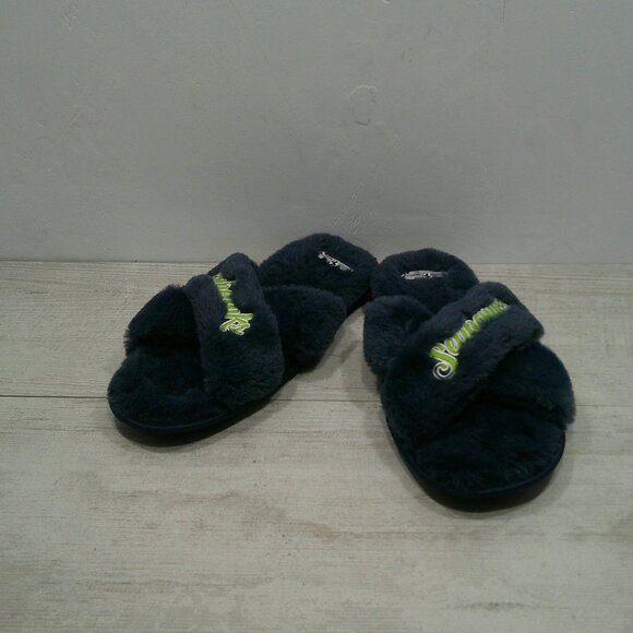 NFL Team Seattle Seahawks Fuzzy Cross Slide Slippers Size 11 - 12 | XL - Picture 2 of 13